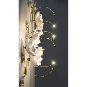 PELLE Lure Magnolia Sconces lit side view