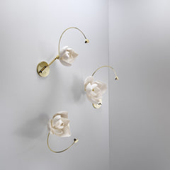 PELLE Lure Magnolia Sconces on wall in studio