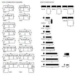 Piero Lissoni Alphabet Sofa Configuration Specifications