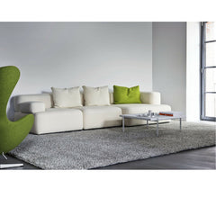 Piero Lissoni White Alphabet Sofa in Room with Green Egg Chair Fritz Hansen