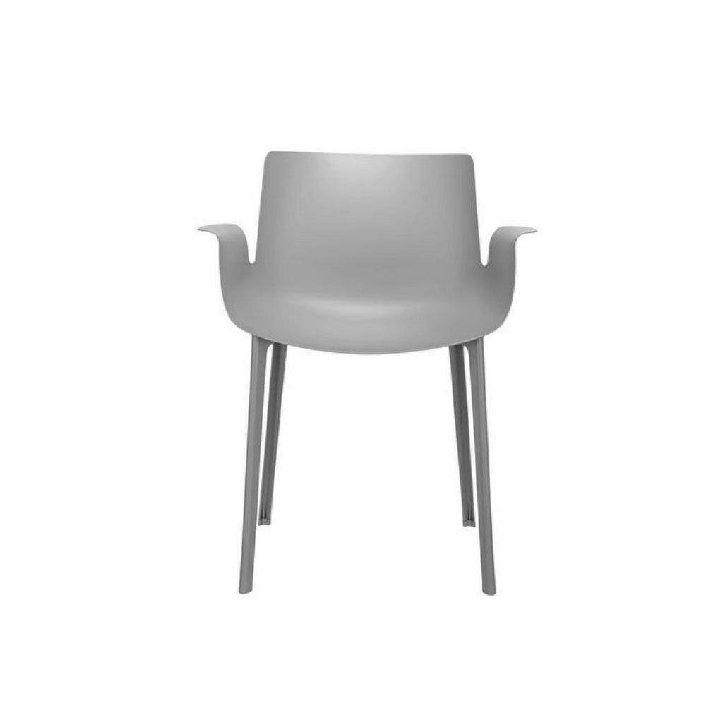 Frontside View of Grey Piuma Chair by Piero Lissoni for Kartell