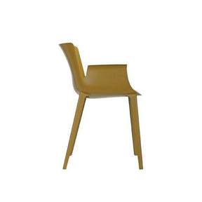 Sideview of Mustard Piuma by Piero Lissoni by Kartell