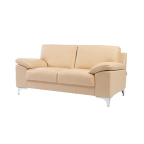 Luonto Poet Loveseat Labrador 12 Leather Metal Legs Angled Made to Order