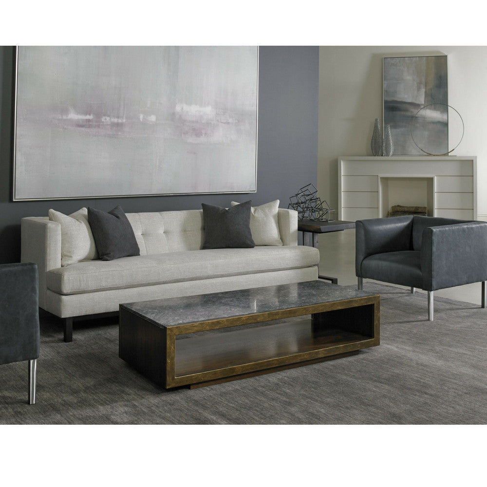 Precedent Furniture Corbin Sofa in room with Leather Club Chairs from Modern Loft Collection Model 3252-S1
