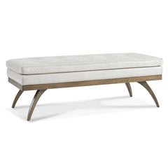 Dayton White Leather Bench Precedent Furniture