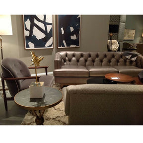 Precedent Furniture Emma Sofa Grey Leather in Precedent Showroom