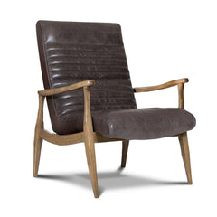 Precedent Furniture Grey Leather Erik Chair formerly DwellStudio Hans Chair