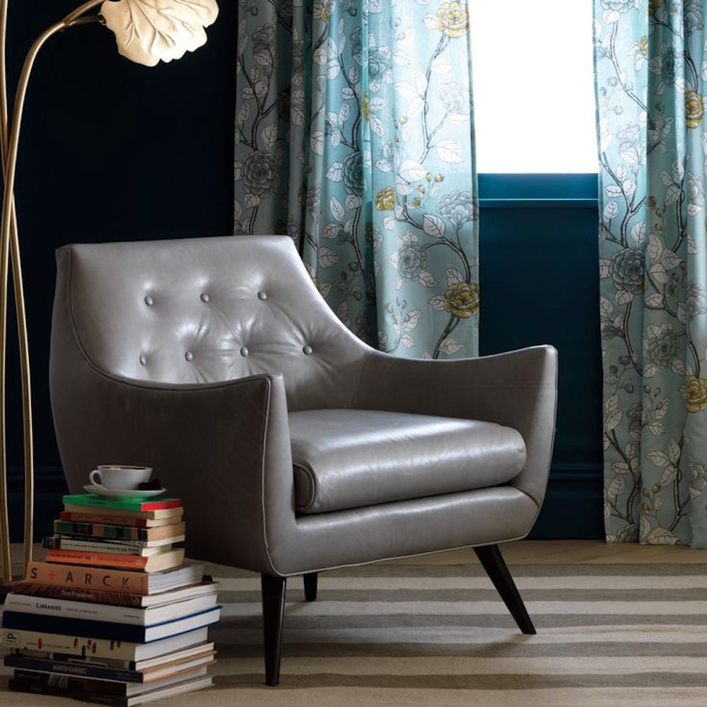 Precedent Furniture Marley Chair Grey Leather in Room