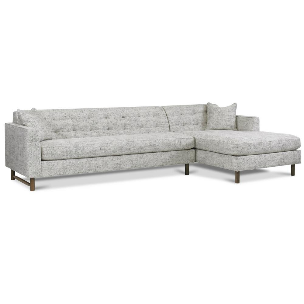 Precedent Keaton Sectional Sofa with Chaise in Shadow fabric
