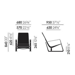Vitra Prouvé Cité Arm Chair Dimensions