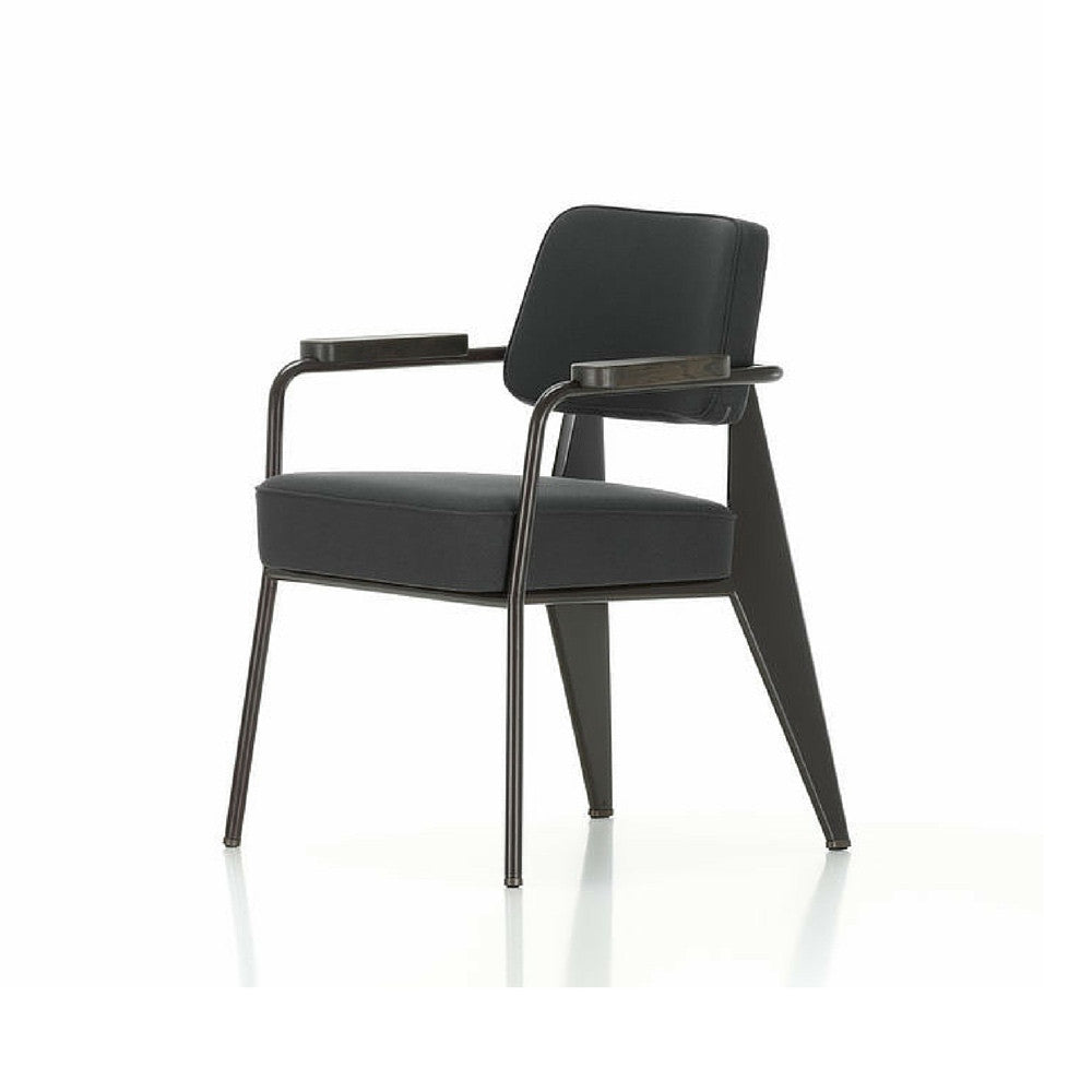 Prouve Fauteuil Direction Chair Black with Smoked Oak