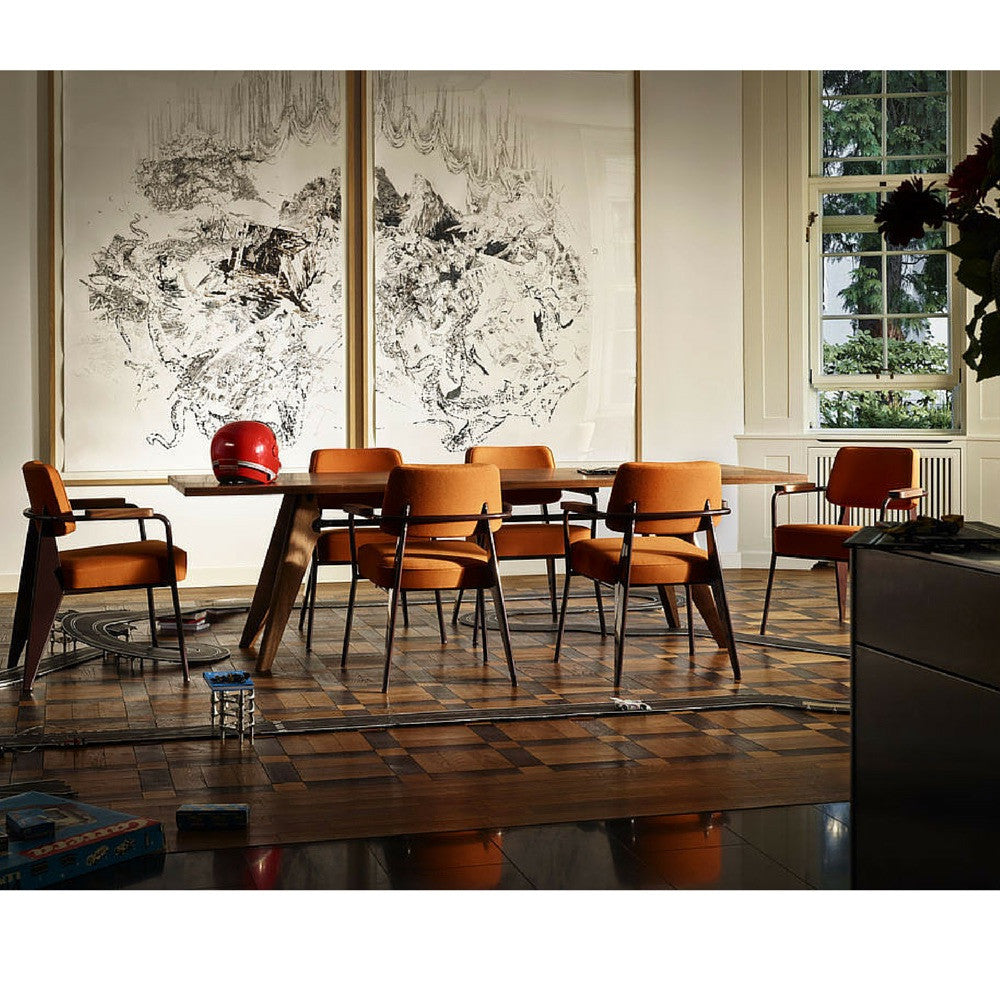 Prouve Fauteuil Direction Chairs Cognac in Dining Room Vitra