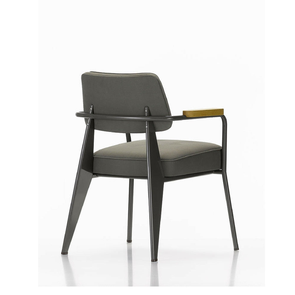 Prouve Fauteuil Direction Chair Grey with Oak Back Vitra