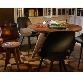 Prouve Tabouret Solvay Stool in Room with Gueridon Table Vitra