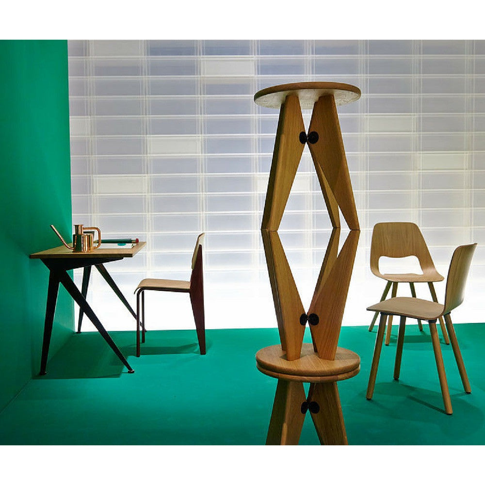 Prouve Tabouret Solvay Stools Stacked in Room with Compas Direction Desk Vitra