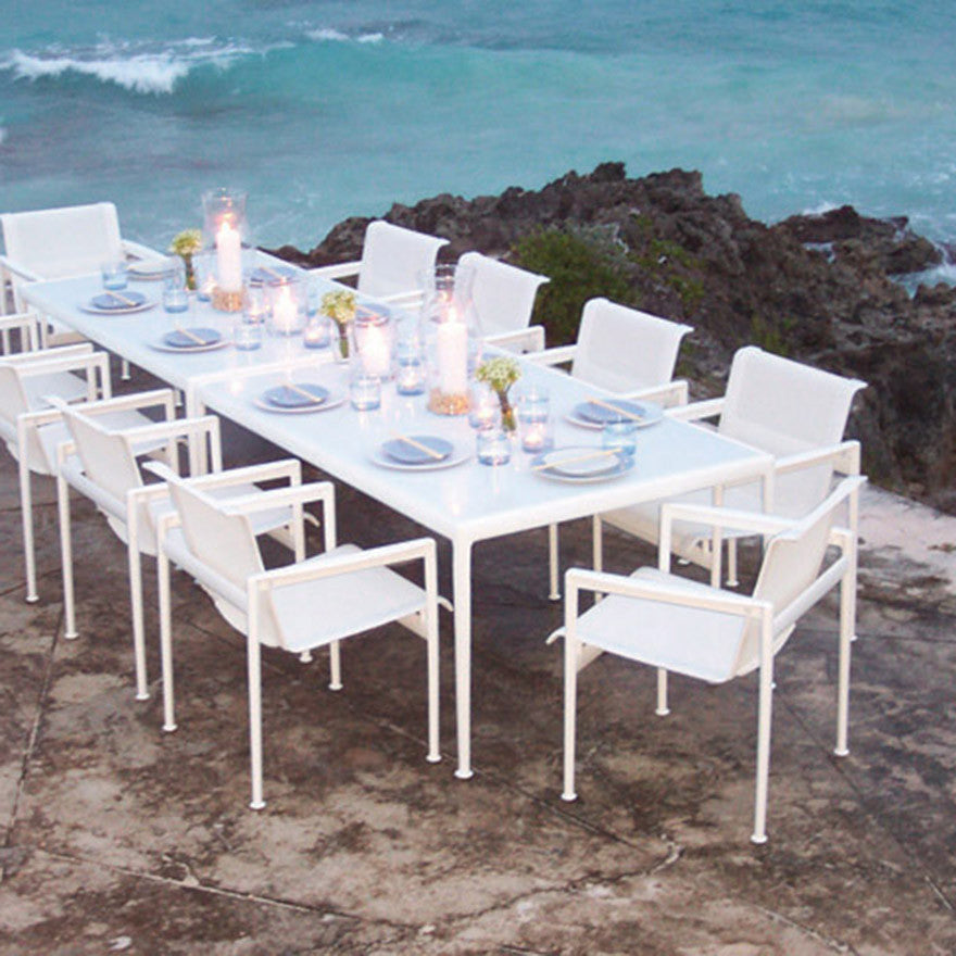 Richard Schultz 1966 Dining Armchairs with Table Overlooking Ocean Knoll Outdoors