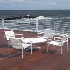 Richard Schultz White Petal Table with Lounge Chairs at Beach Knoll Outdoors