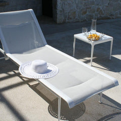 Richard Schultz 1966 Outdoor Side Table with Chaise Lounge White Knoll