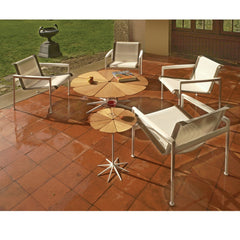 Richard Schultz Teak Petal Tables with 1966 Lounge Chairs Knoll Outdoors