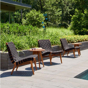 Risom Outdoor Lounge Chairs with Risom Outdoor Side Tables by Knoll