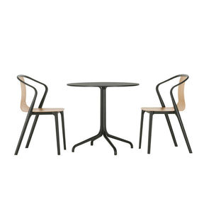 Belleville Round Bistro Table with Belleville Arm Chairs by Vitra