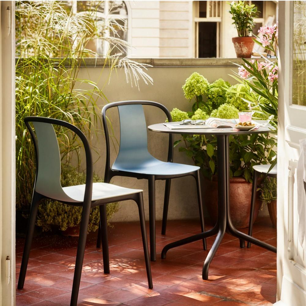 Ronan & Erwan Bouroullec's Belleville Round Bistro Table with Belleville Side Chairs by Vitra