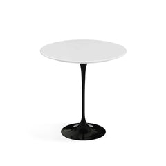 Saarinen Side Table White Laminate Top Black Base