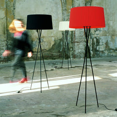 Santa & Cole Tripode Floor Lamps Natural Black Red in Room