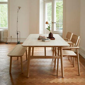 Skagerak Hven Dining Table (190) with Hven Armchair and Bench with No Treatment