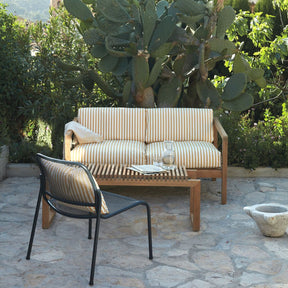 Virkelyst 2-Seat Sofa Golden Yellow Stripe with Desert Landscape