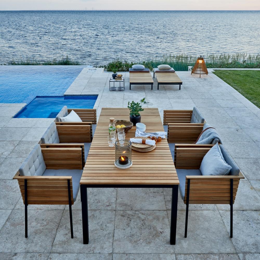 Häringe Dining Table, Chairs, and Sun Loungers by Skargaarden