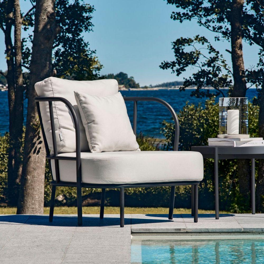 Skargaarden Salto Outdoor Lounge Chair by Pool Charcoal Grey