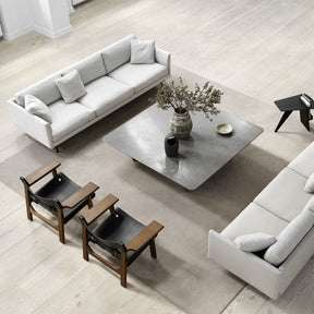 55" Square Tableau Coffee Table by Space Copenhagen with Spanish Chairs and Calmo Sofas for Fredericia