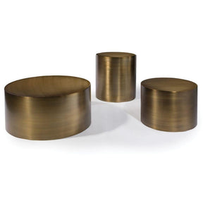 Thayer Coggin Design Classic Drum Tables Brushed Bronze