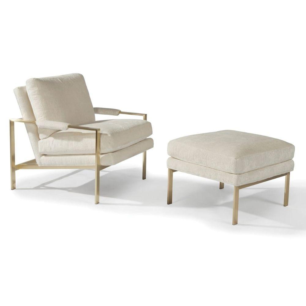 Thayer Coggin Milo Baughman Design Classic Ottoman and Chair