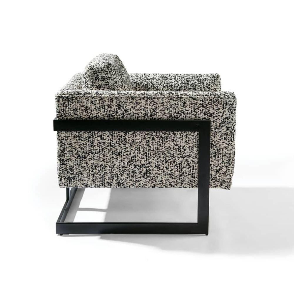 Thayer Coggin Milo Baughman Design Classic T-Back Lounge Chair 989 Black Frame Side