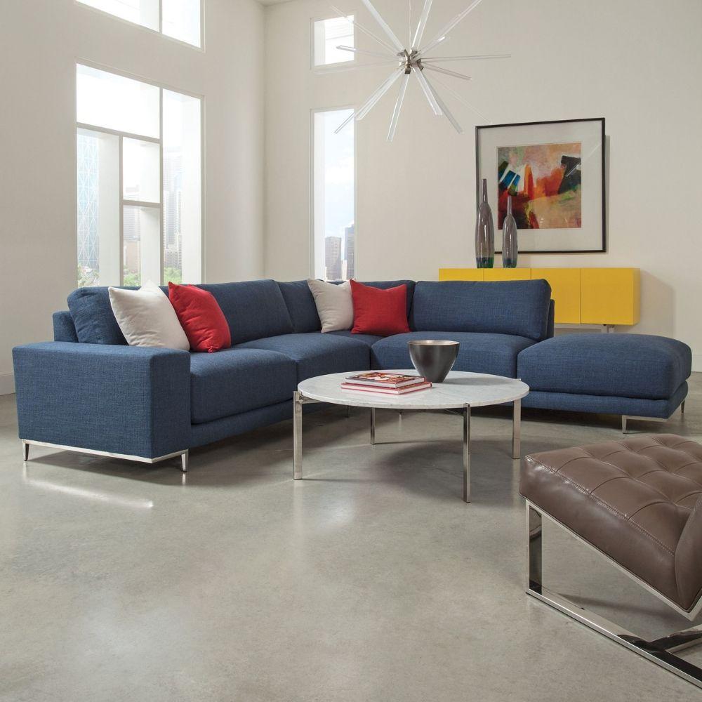 Thayer Coggin Milo Baughman EZ Rider Lounge Chair in room with Hangover Sectional and Drop-In Cocktail Table