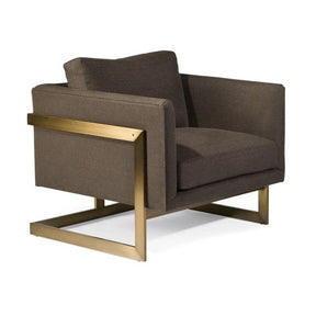 Thayer Coggin Milo Baughman T-Back Lounge Chair Bronze Frame