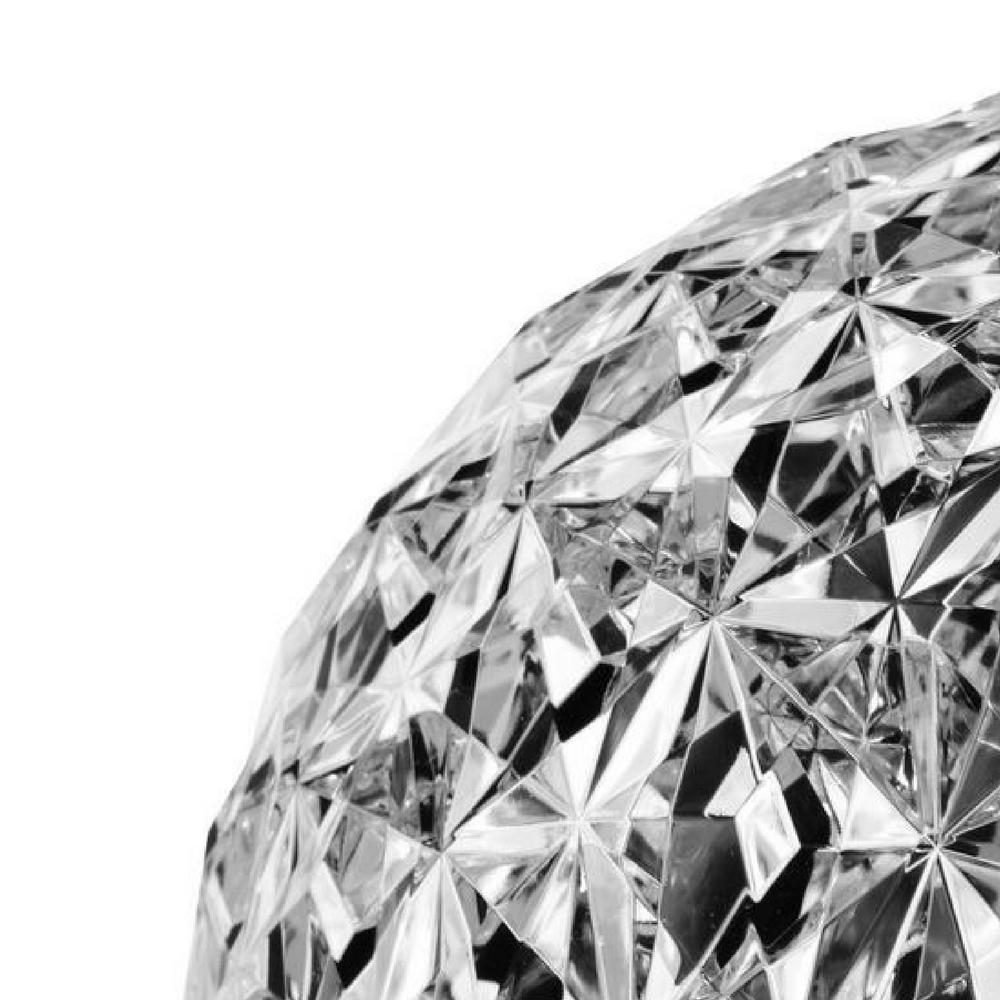 Close-up of Tokujin Yoshioka's Planet Low Table Lamp in Crystal by Kartell