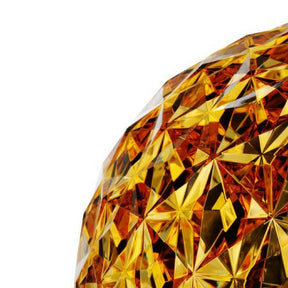 Close-up of Tokujin Yoshioka's Planet Low Table Lamp in Gold by Kartell
