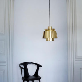 Utzon Pendant Light Brass with Sami Kallio In Between Chair by And Tradition Copenhagen