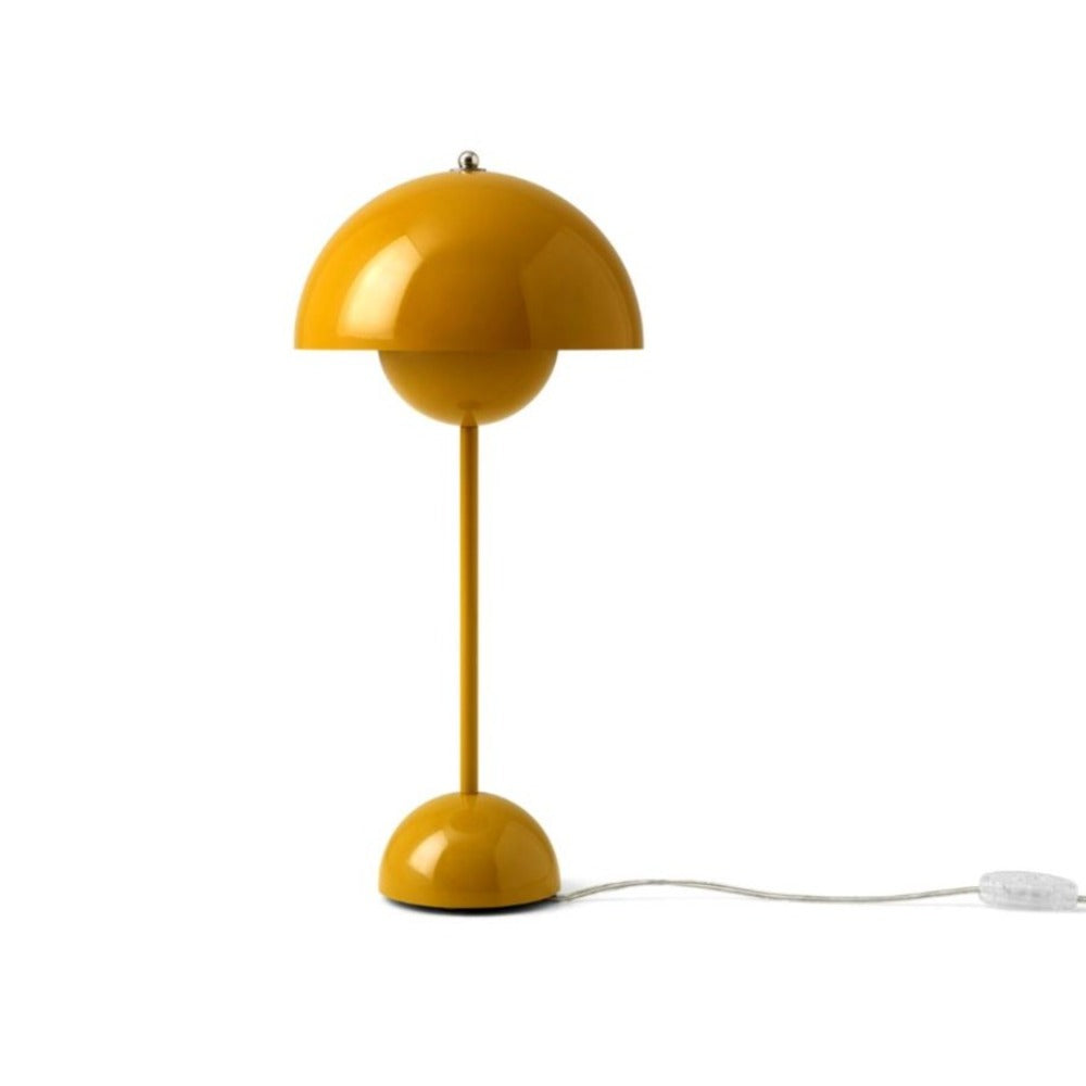 Verner Panton VP3 Flowerpot Lamp in Mustard Yellow And Tradition Copenhagen