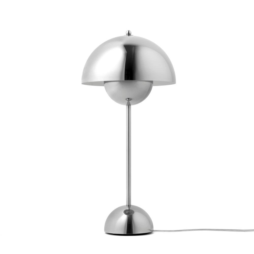 Verner Panton VP3 Flowerpot Lamp in Polished Steel And Tradition Copenhagen