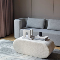 Verner Panton Welle 5 Pouf with VP168 Sofa by Verpan