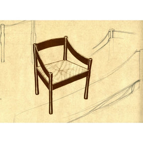 Fritz Hansen Carimate Chair by Vico Magistretti Original Hand Drawing Refined