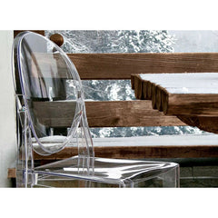 Crystal Victoria Ghost Chair by Philippe Starck for Kartell used Outdoors in Snow