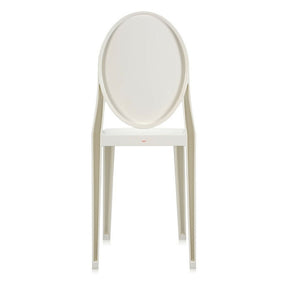 Backside of Glossy White Victoria Ghost Chair by Philippe Starck for Kartell 