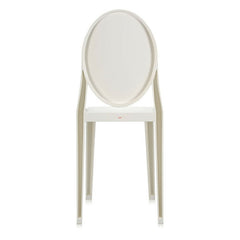 Backside of Glossy White Victoria Ghost Chair by Philippe Starck for Kartell 