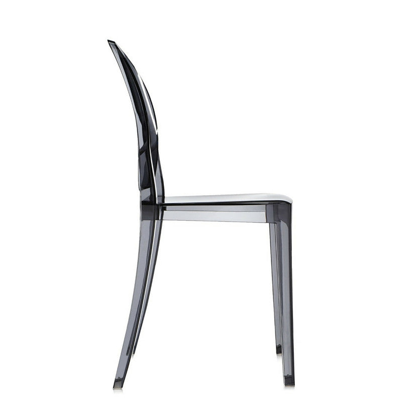 Philippe Starck Victoria Ghost Chair Smoke Grey Side View for Kartell