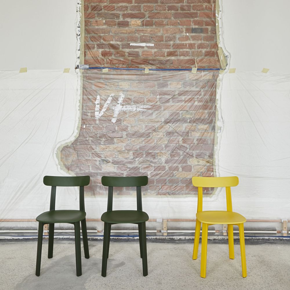 Vitra APC Chairs in Ivy Green and Buttercup Yellow